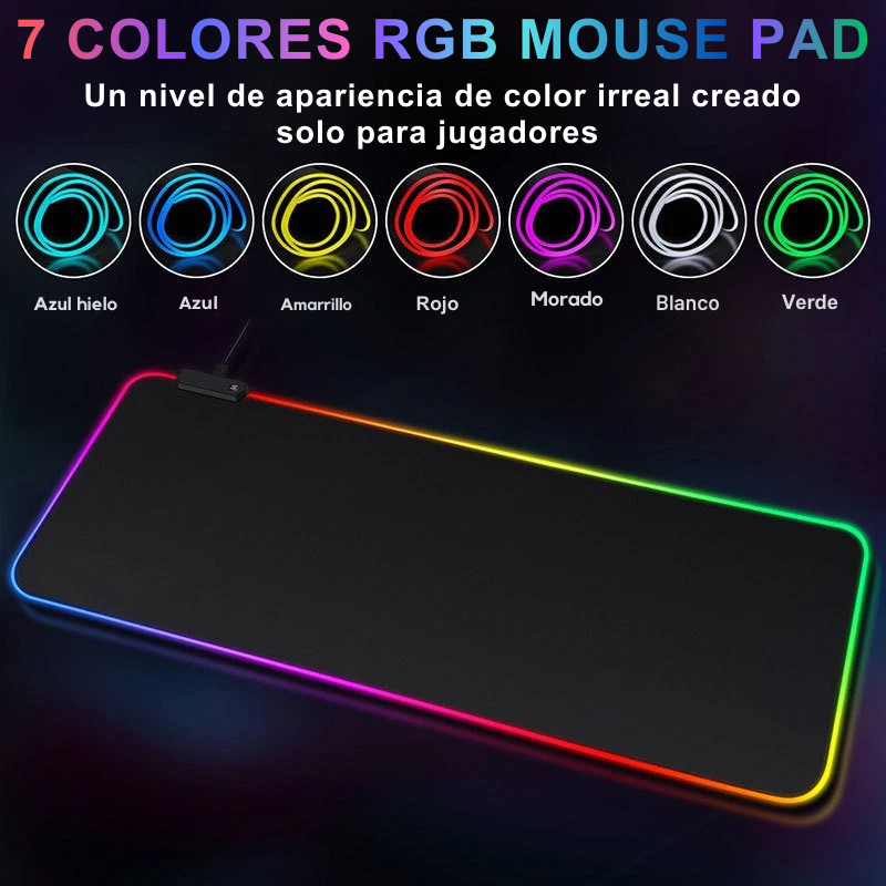 ⚡🖱️Alfombrilla Led Pad Gamer RGB 80×30 🎮✨ Antideslizante