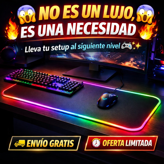 ⚡🖱️Alfombrilla Led Pad Gamer RGB 80×30 🎮✨ Antideslizante