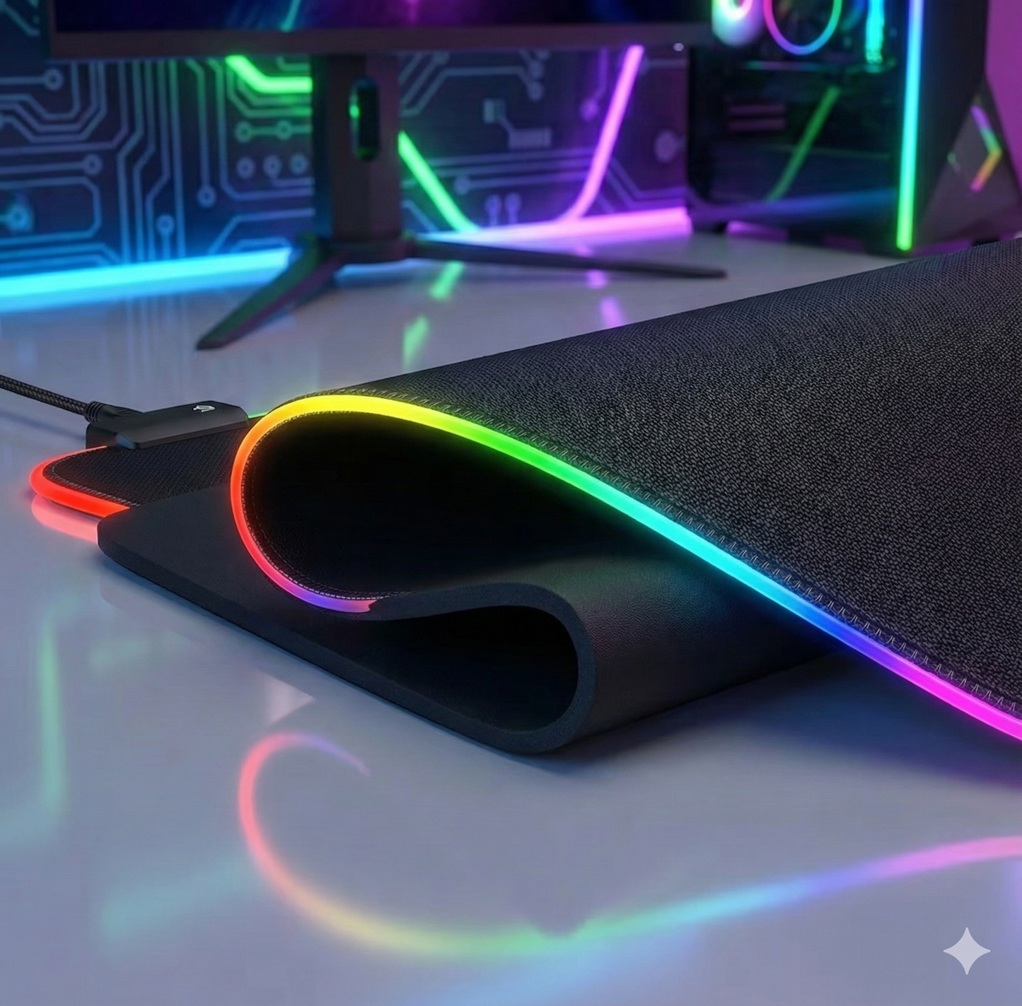 ⚡🖱️Alfombrilla Led Pad Gamer RGB 80×30 🎮✨ Antideslizante
