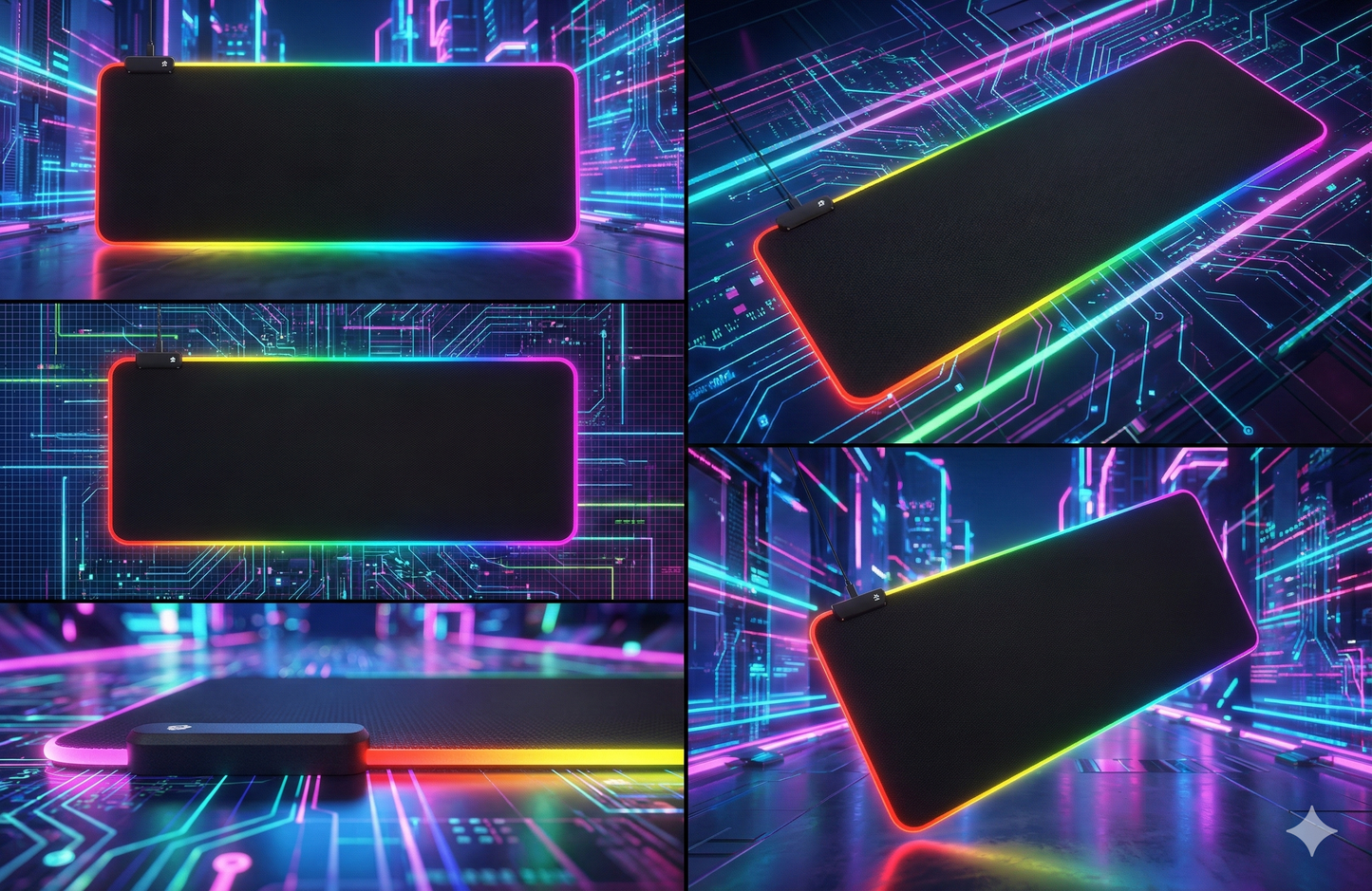 ⚡🖱️Alfombrilla Led Pad Gamer RGB 80×30 🎮✨ Antideslizante