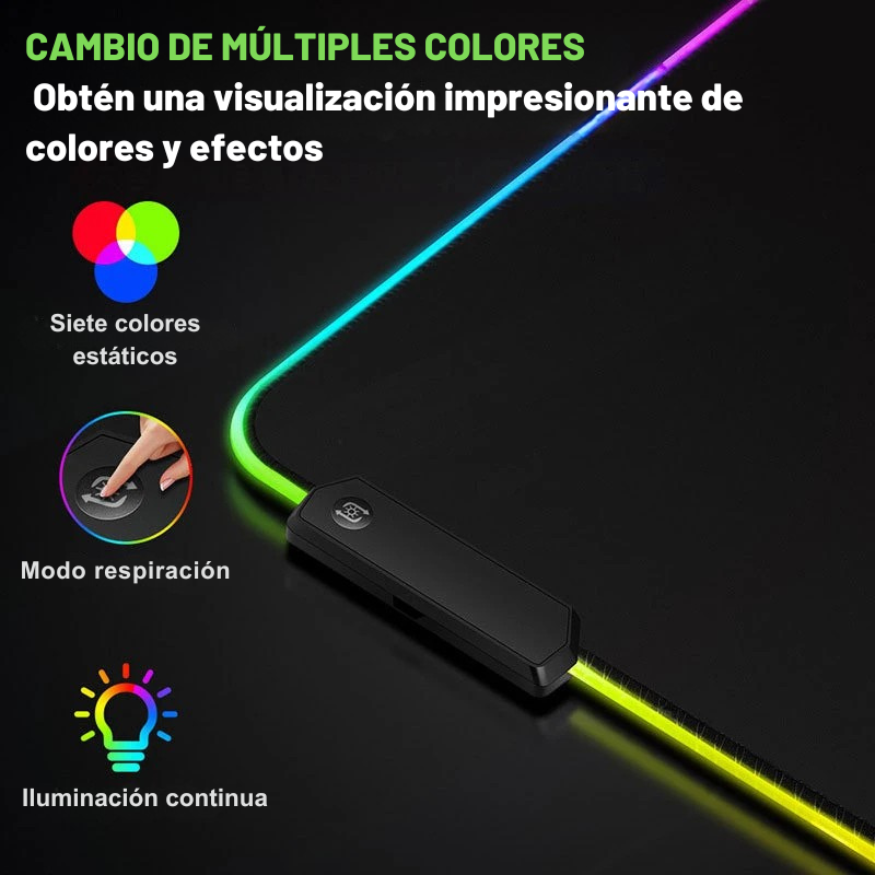 ⚡🖱️Alfombrilla Led Pad Gamer RGB 80×30 🎮✨ Antideslizante
