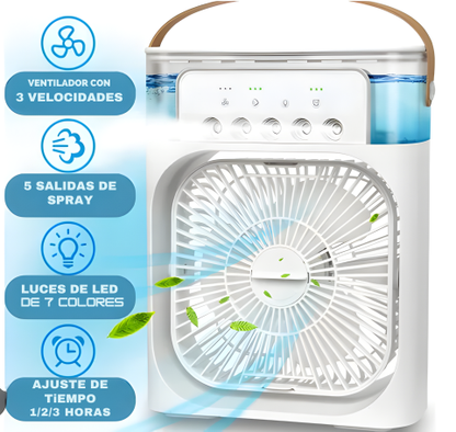 💨✨ MINI VENTILADOR LUZ LED 3EN1 – Aire Fresco, Relajante y Eficiente ¡Todo en Uno!